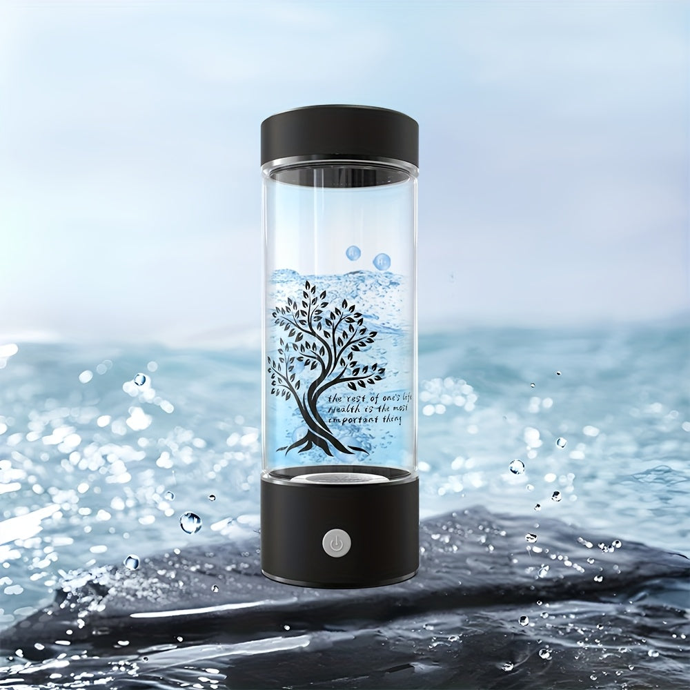 Portable hydrogen water bottle, upgraded version of 1000mAh rich in hydrogen water cup, rechargeable electrolytic hydrogen generator for 3 minutes, bubble machine spare parts, suitable for home office travel fitness
